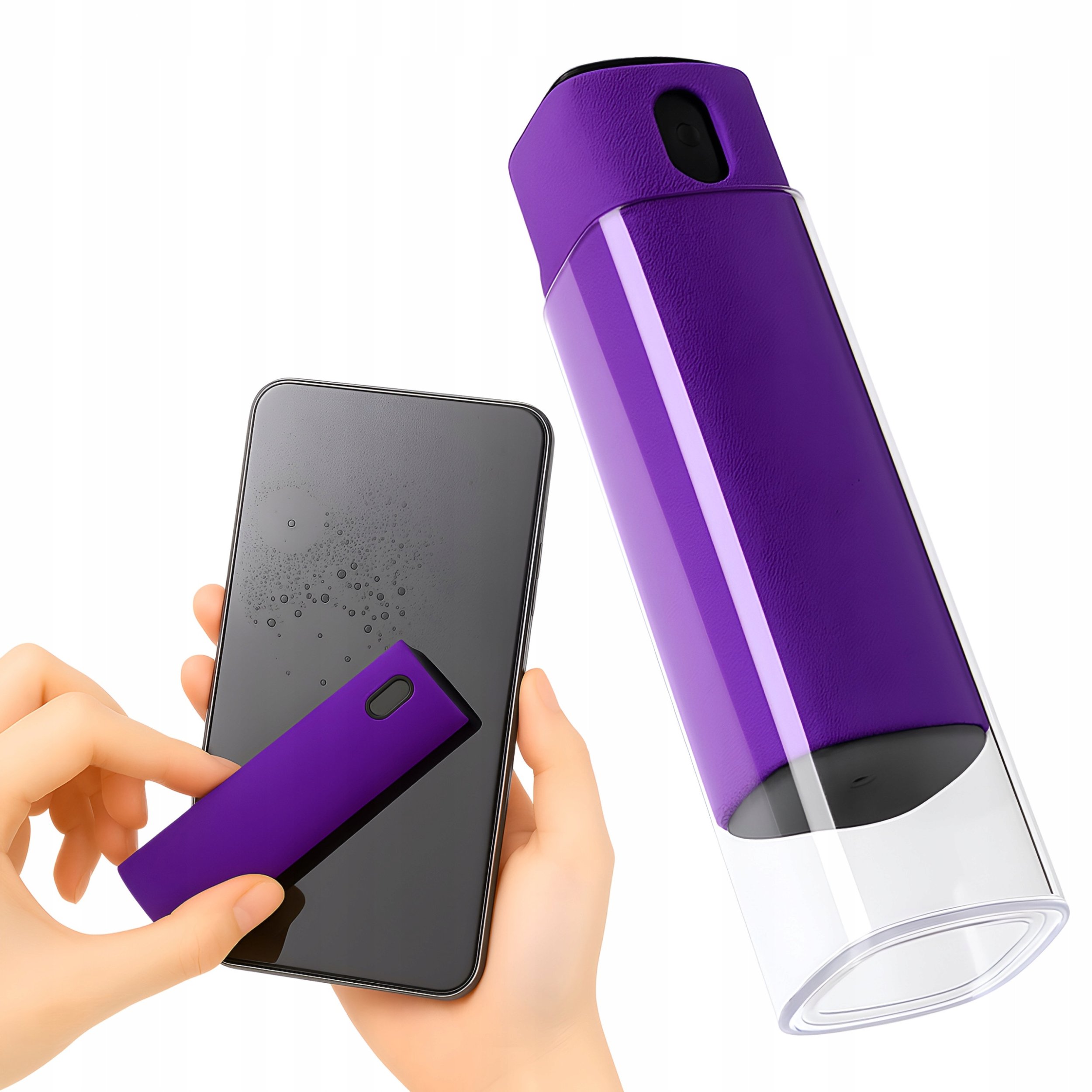 Czyścik Spray Do Czyszczenia Ekranu Telefonu Tabletu Laptopa 2w1 Fioletowy