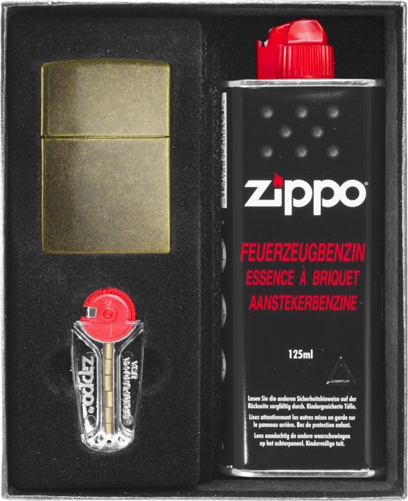 Zestaw ZIPPO Zapalniczka ANTIQUE BRASS Prezentowy No1
