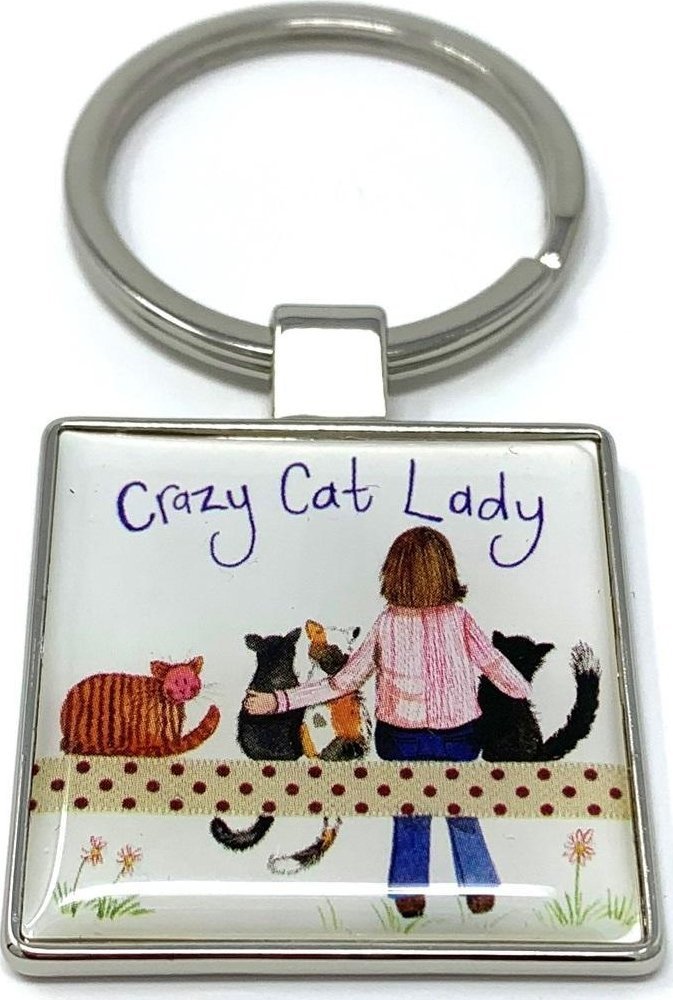 Brelok do kluczy K28 Crazy Cat Lady Kociara