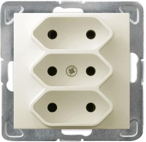 Ospel Gniazdo Impresja potrójne Euro ecru (GP-3Y/m/27)