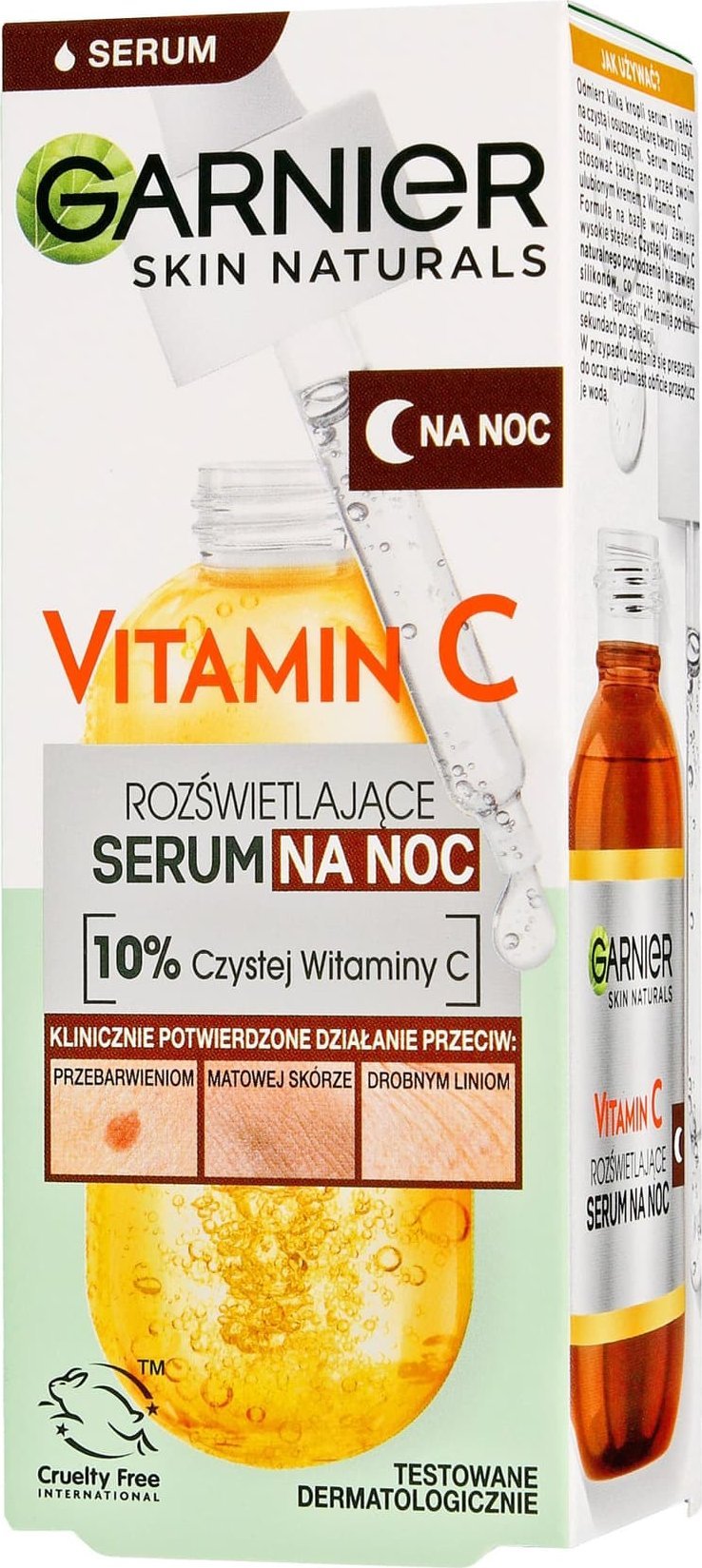 Garnier Skin Naturals Vitamin C Rozświetlające serum do twarzy na noc 30ml