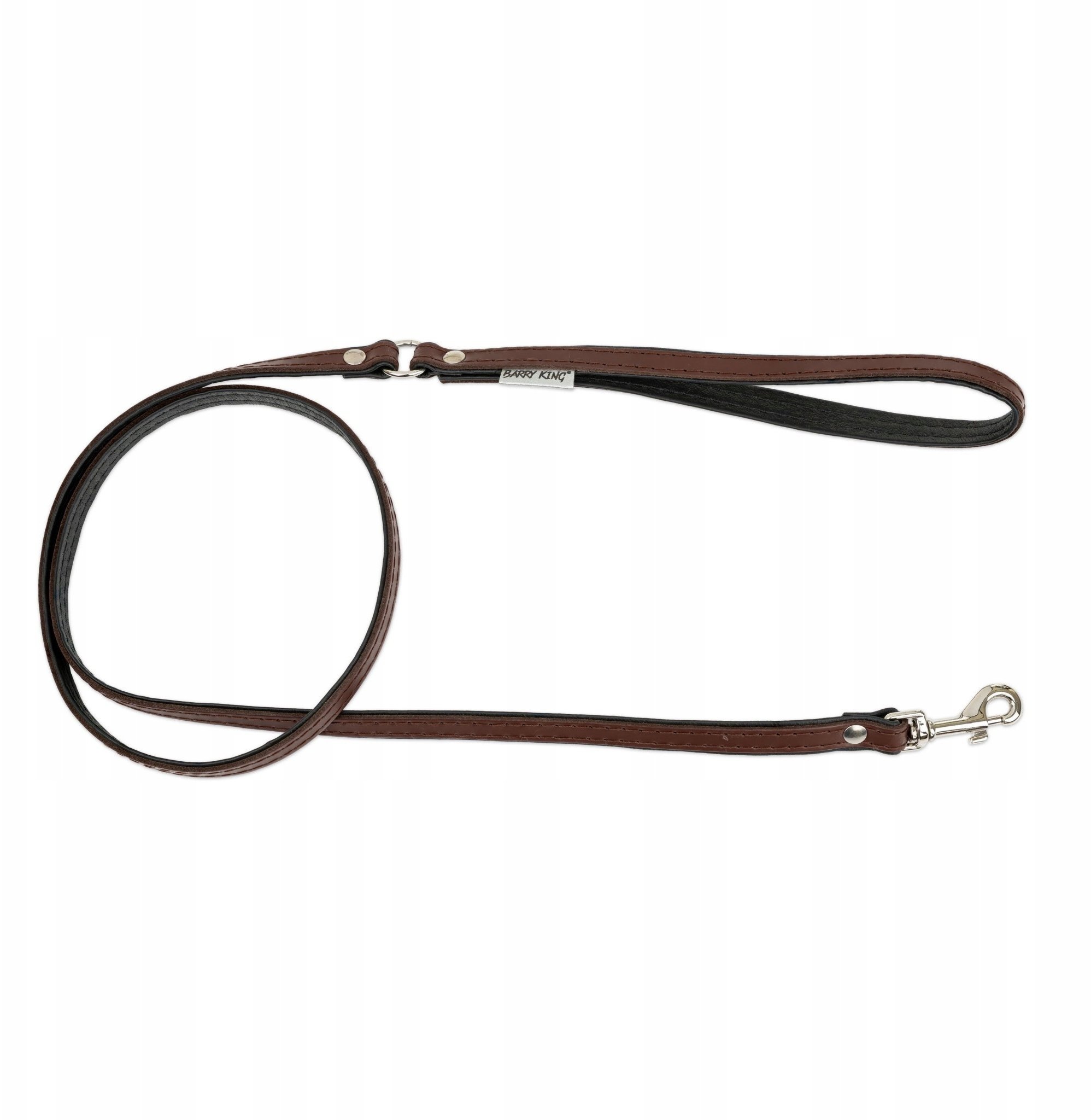 Smycz skórzana dla psa, brązowy/czarny, M-L, 20mm/120cm