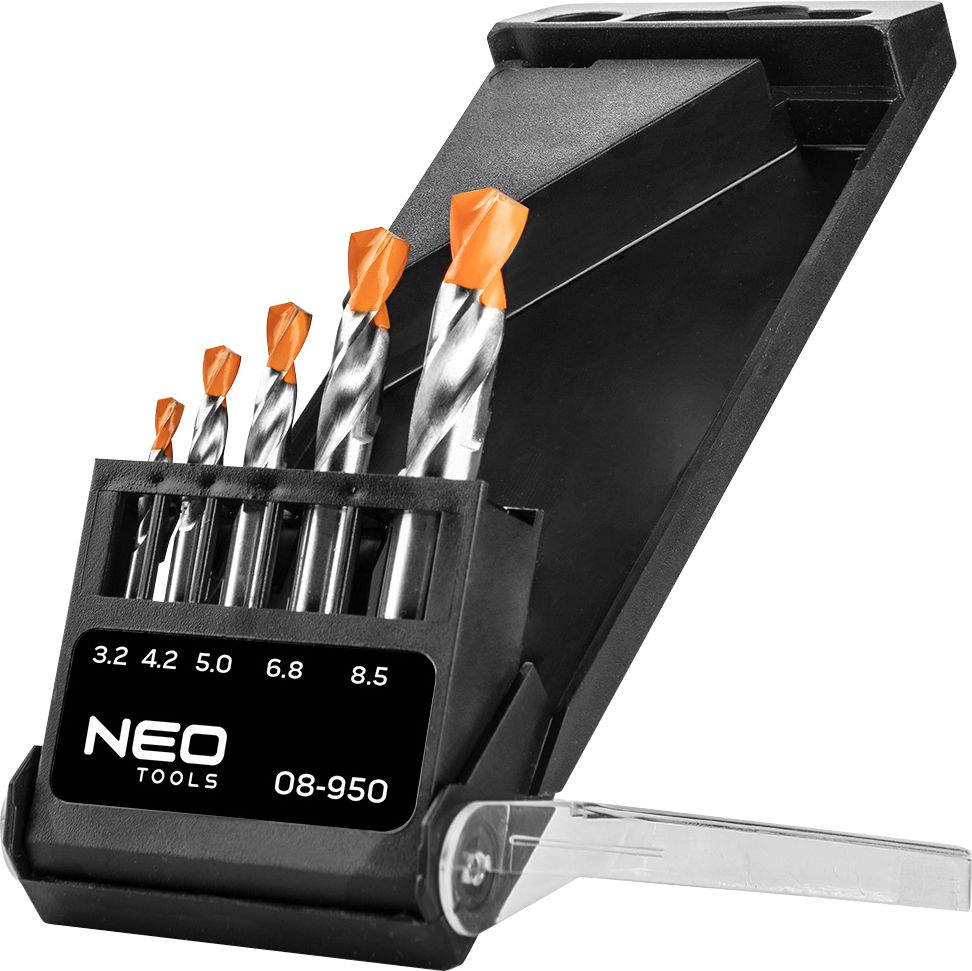 Wiertło 4IPNET do metalu HSS walcowe 3,2 mm 8,5 mm 5,0 mm 6,8 mm 4,2 mmmm 5szt. (08-950)