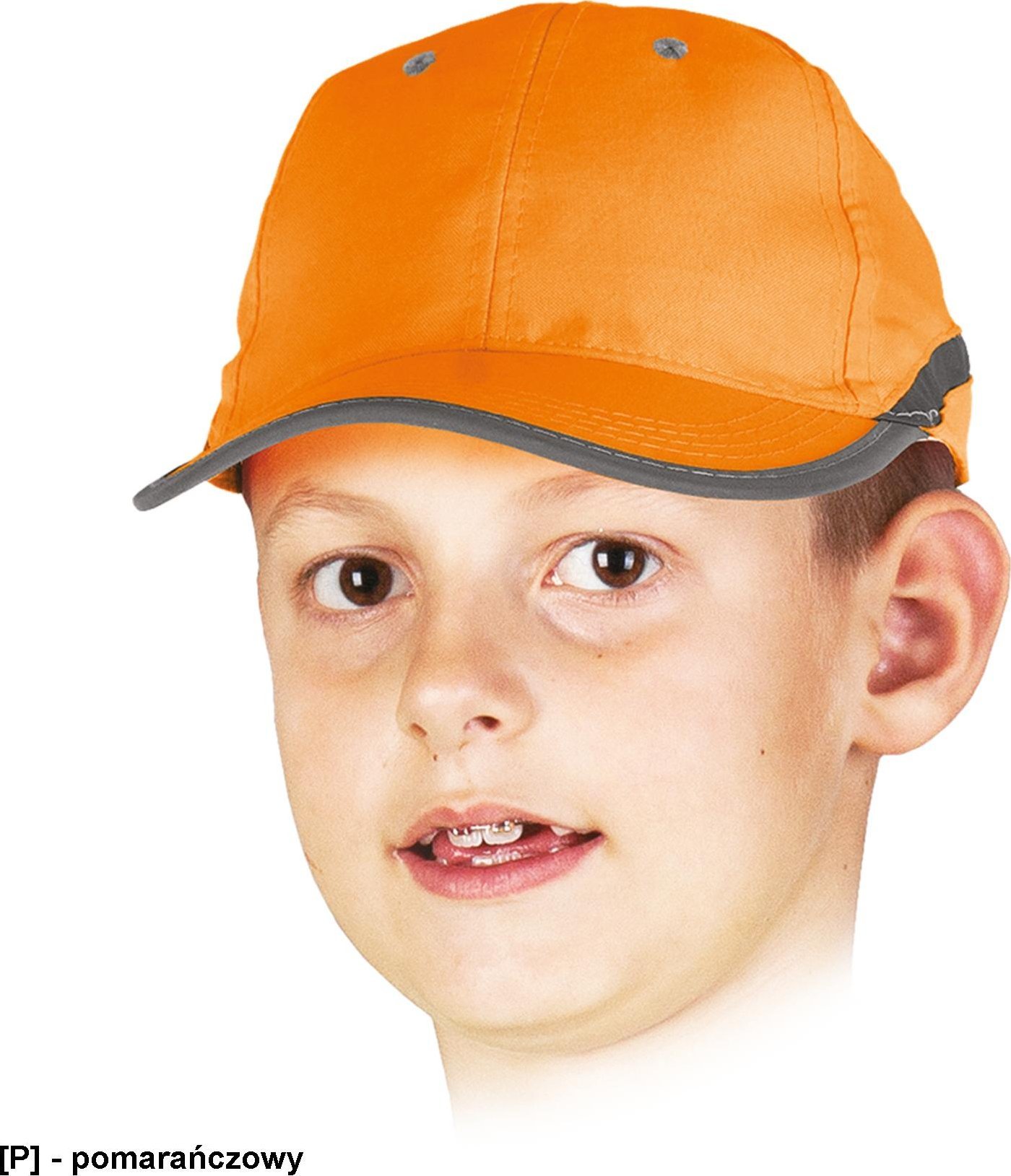 Reis CZFLUO-KIDS - Czapka z daszkiem w kolorze fluorescencyjnym dla dzieci - pomarańczowy S