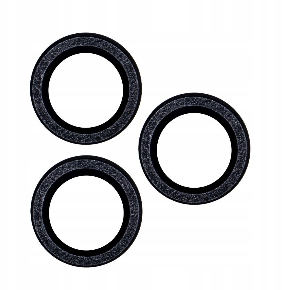 Zestaw szkieł na aparat do iPhone 13 Pro 6,1" black glitter (3 sztuki)