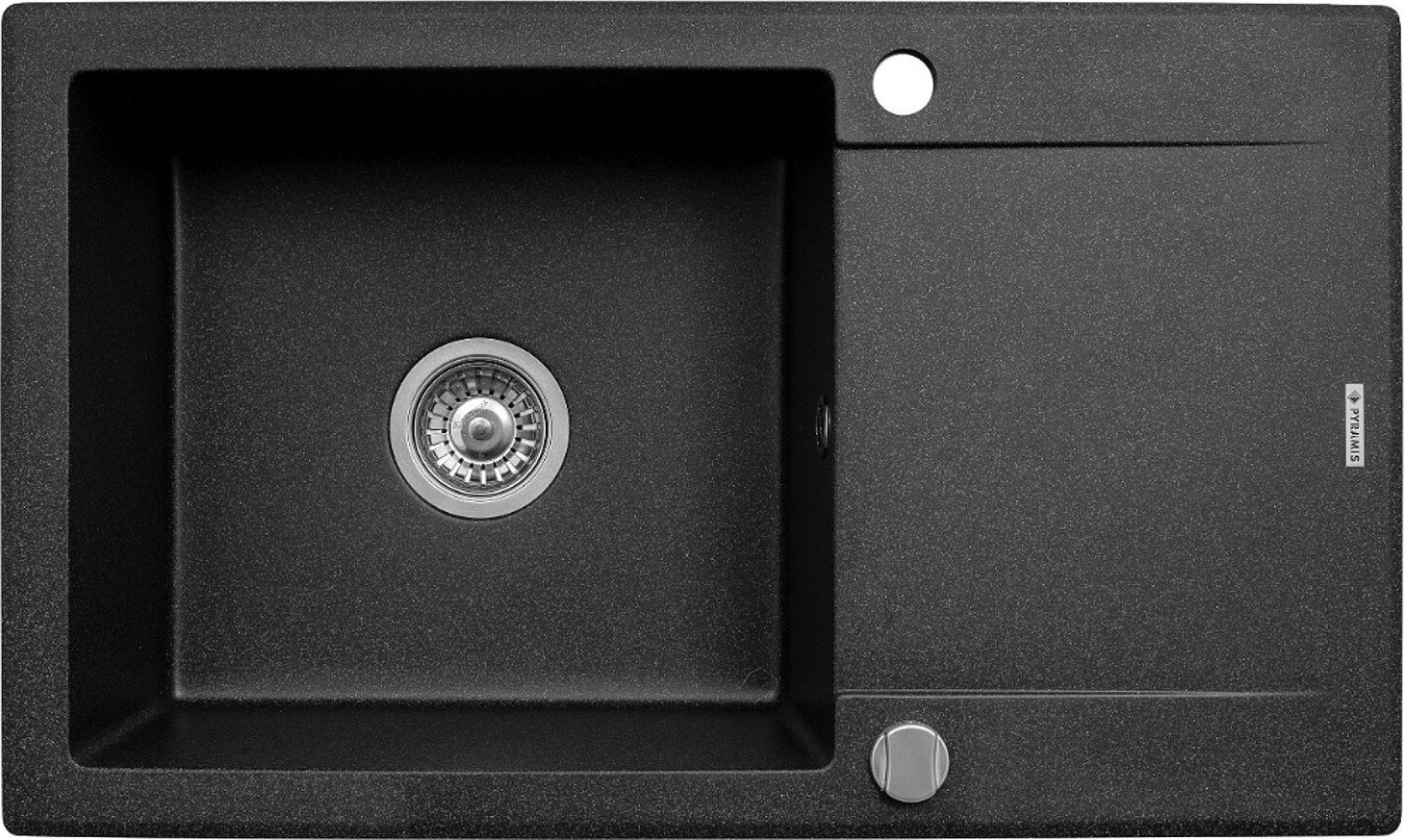Zlewozmywak Pyramis Zlew Pyramis KORFU 78x46 1B 1D czarny 070060901