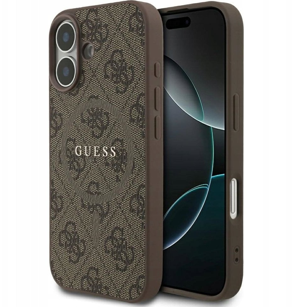 GUESS futerał do IPHONE 17 kompatybilny z MagSafe GUHMP17SG4GFRW (PU 4G Ring Classic Logo) brązowy
