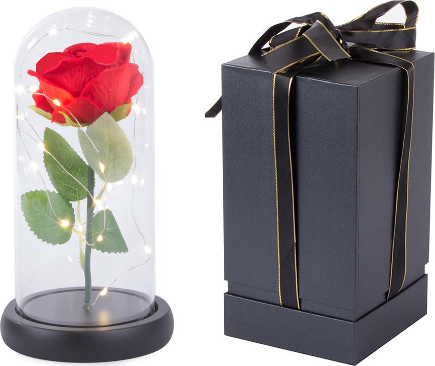 Braders Wieczna Róża LED w Szkle na Prezent Pudełko Lampki
