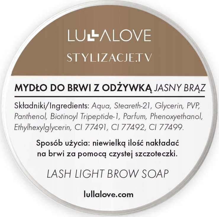 Lullalove Mydło do brwi z odżywką Jasny brąz 30ml