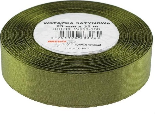 Wstążka satynowa oliwkowa 25mmx32m