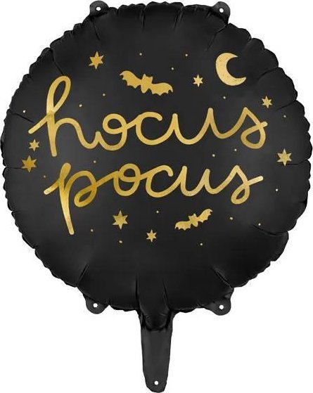 PartyDeco Balon foliowy Hocus Pocus, 45 cm, czarny one size