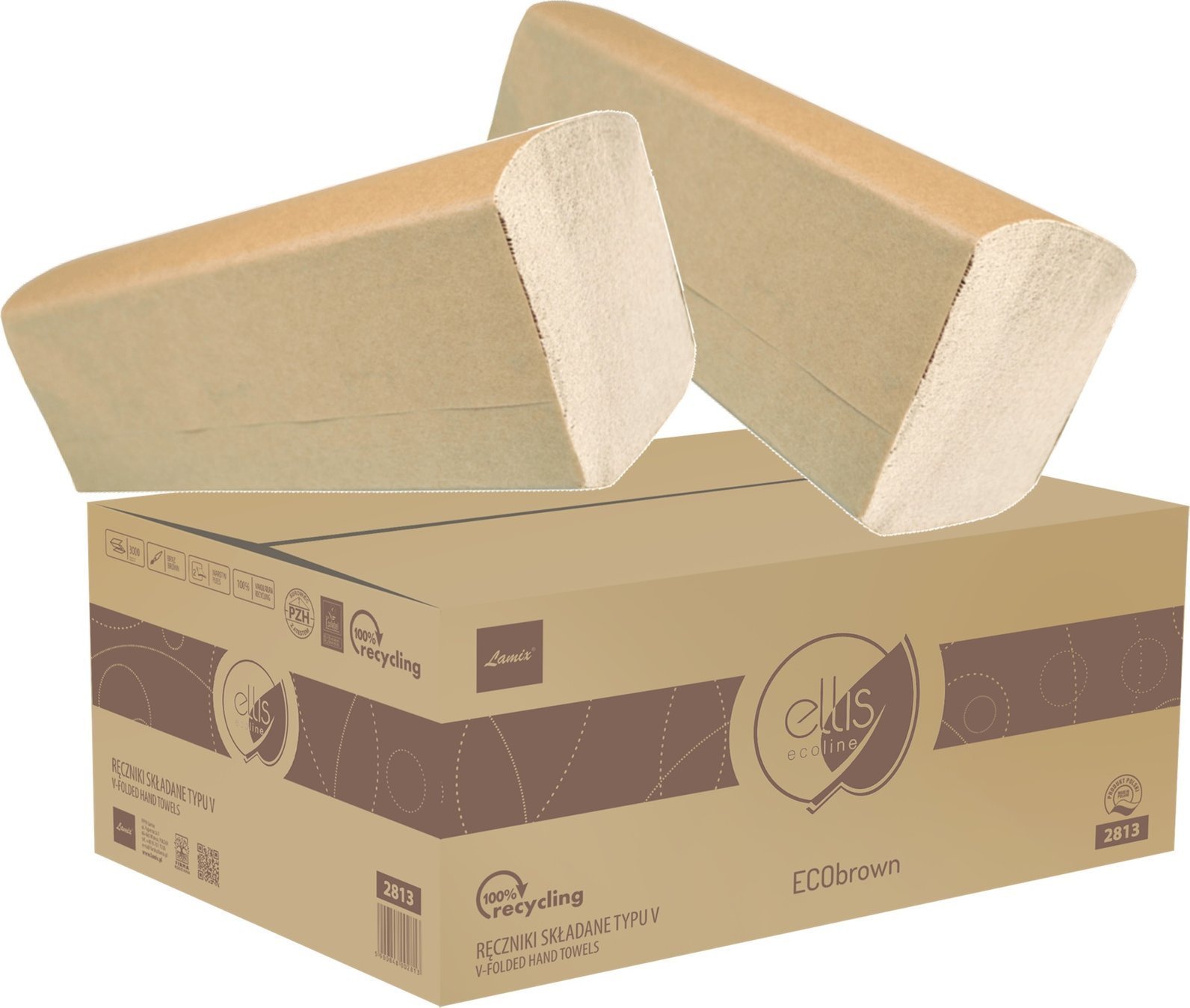 Ellis Ręczniki składane Ellis Ecobrown V-Fold 2w makulat -