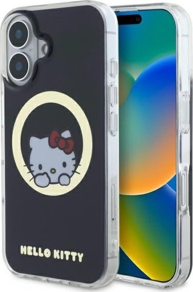 Hello Kitty Hello Kitty HKHMP16SHSWKK iPhone 16 6.1" black/black hardcase IML Sweet Kitty Magsafe