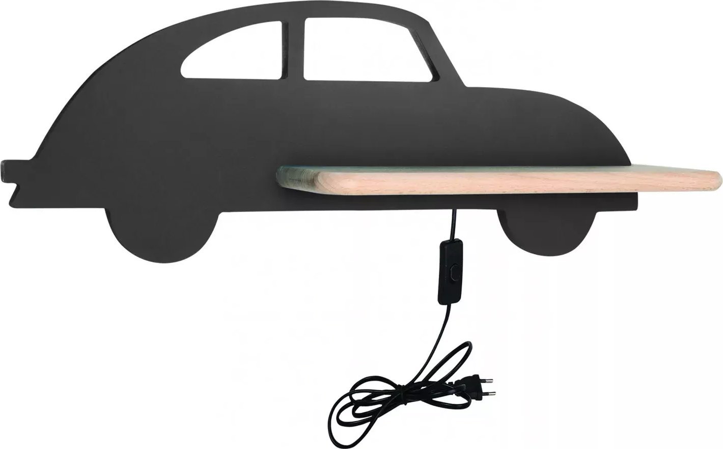 Kinkiet Lumes Szara lampka nocna dla chłopca w postaci autka - K044-Acar