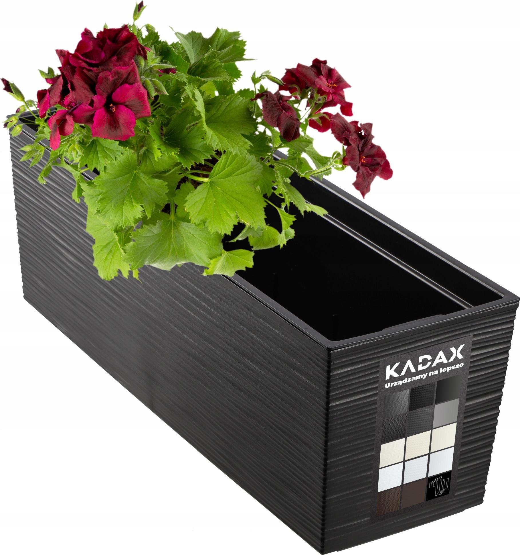 Kadax DONICZKA SKRZYNKA BALKONOWA + WKŁAD 19x56cm CZARNA