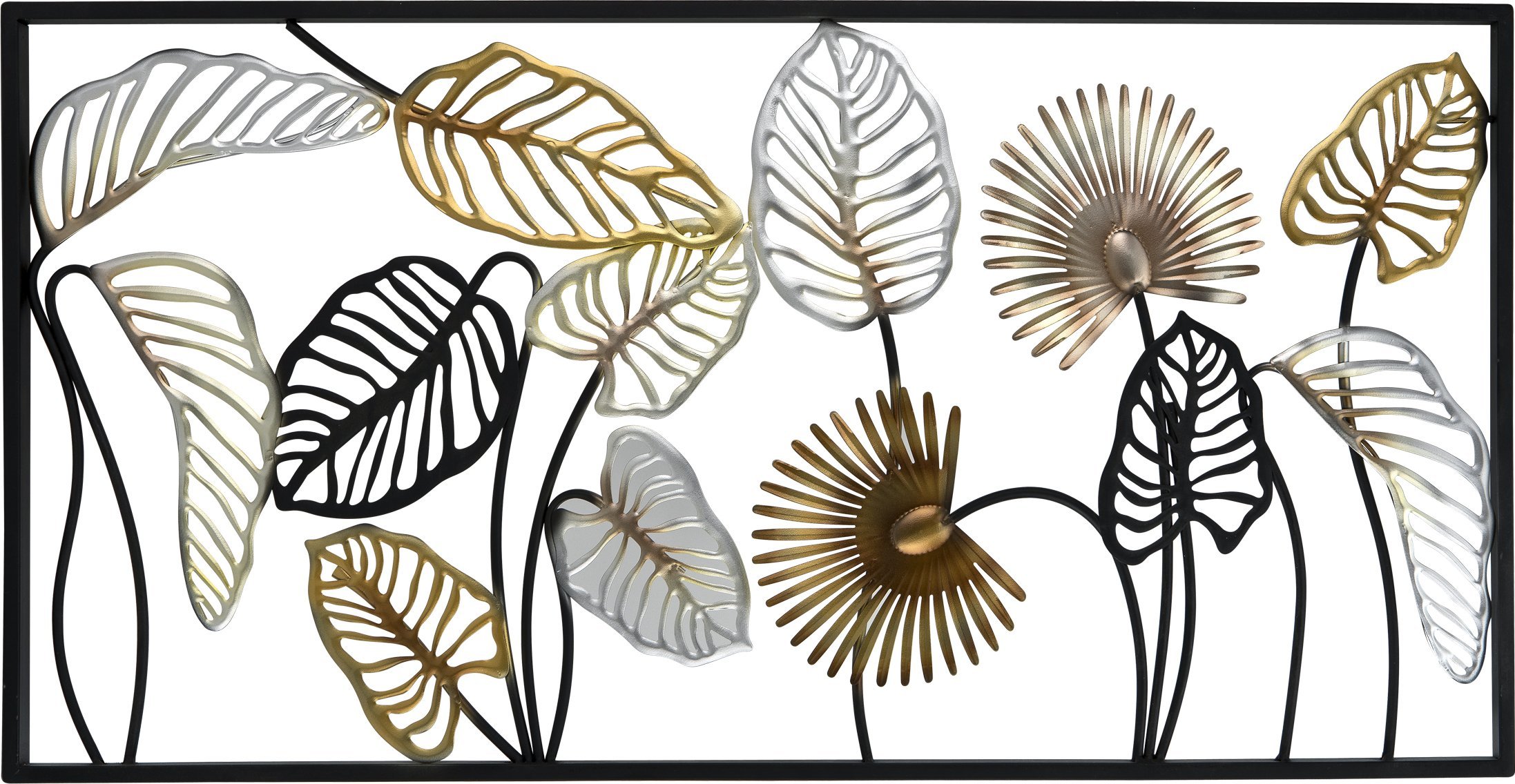Art-Pol Dekoracja ścienna Liście srebrno-złote-czarne 142461