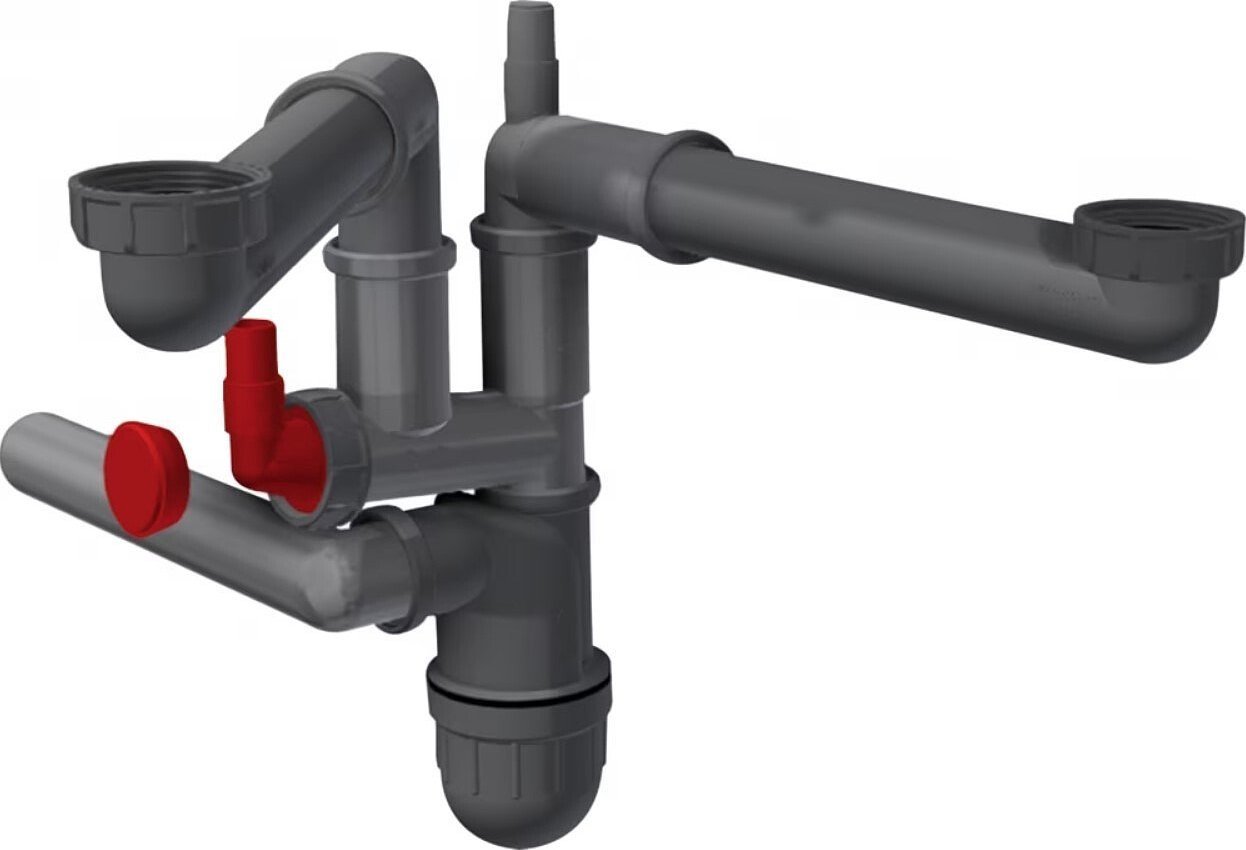 Syfon Franke Syfon butelkowy, oszczędzajacy miejsce Grey Line 2 komory