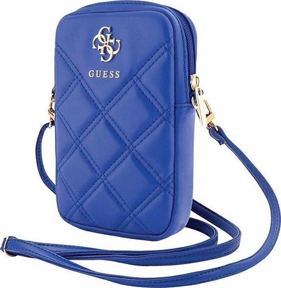 Guess Zip Quilted 4G - Torebka na telefon (niebieski)
