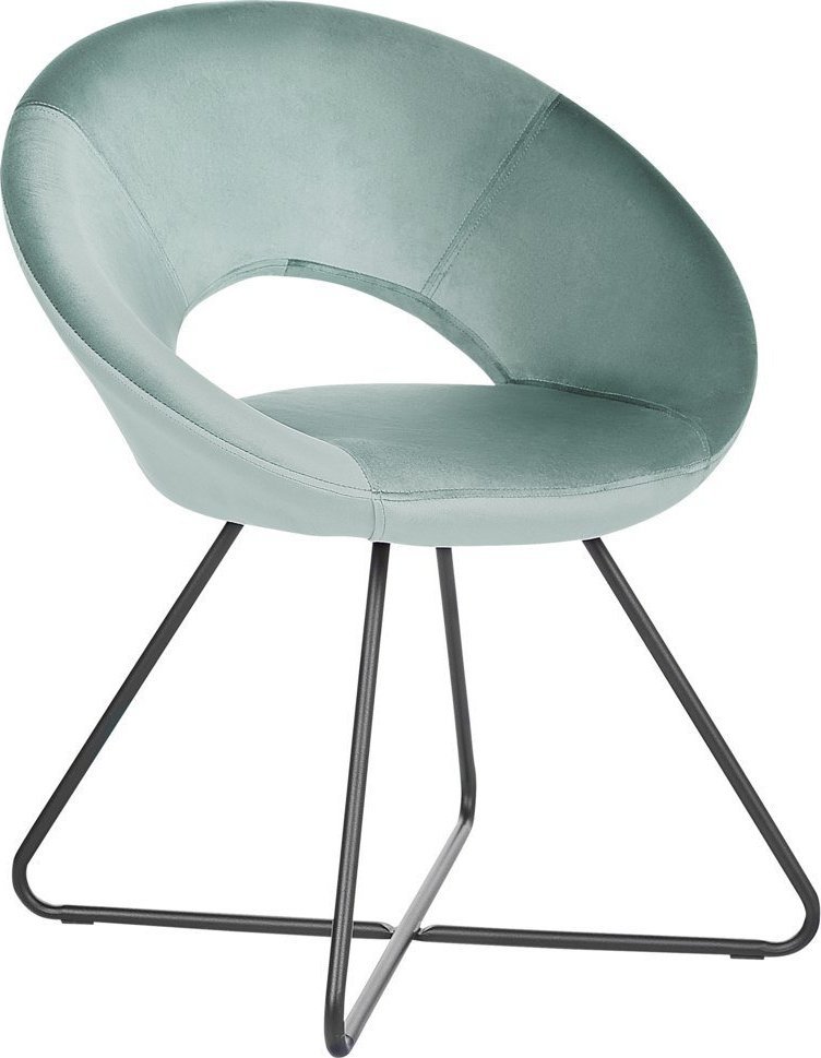 Beliani Fotel welurowy miętowy RACHEL