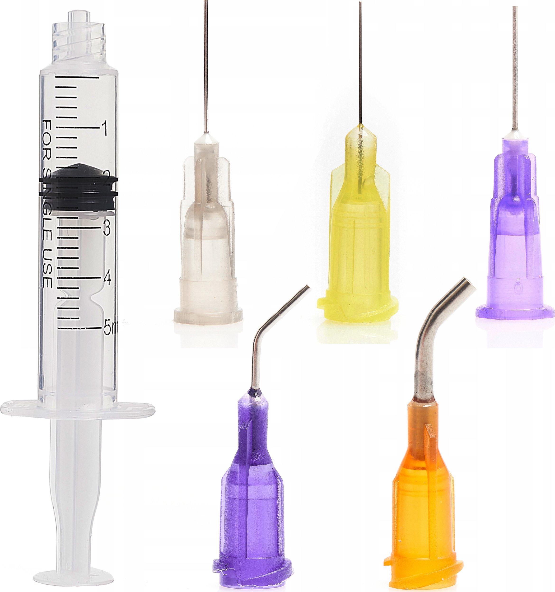 Strzykawka 5ml Dozownik + 5x Igła Dozownicza na Flux Smar Olej Topnik Żel Klej