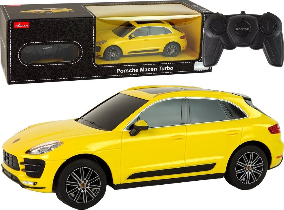 Rastar Auto R/C Porsche Macan Turbo 1:24 Rastar Żółty
