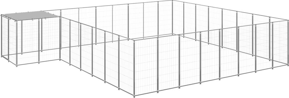 vidaXL vidaXL Kojec dla psa, srebrny, 20,57 m, stalowy