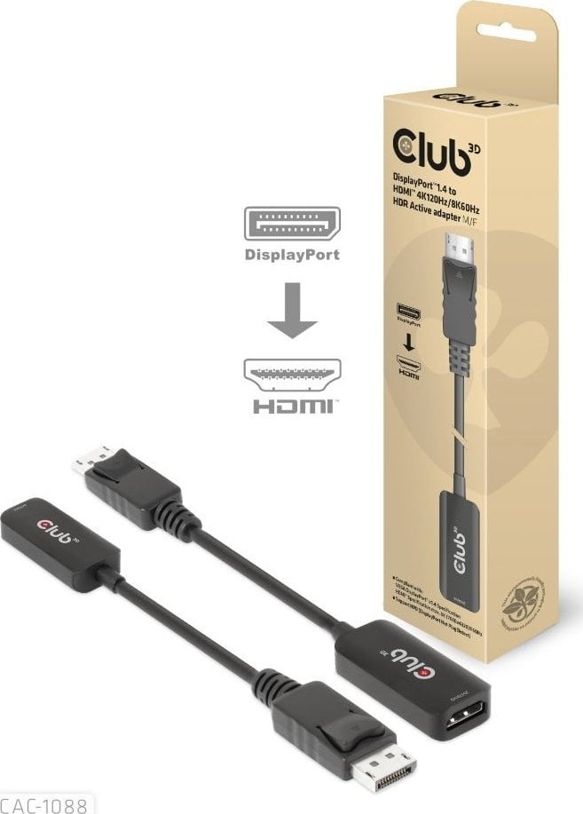 Adapter AV Club 3D DisplayPort - HDMI czarny (CAC-1088)