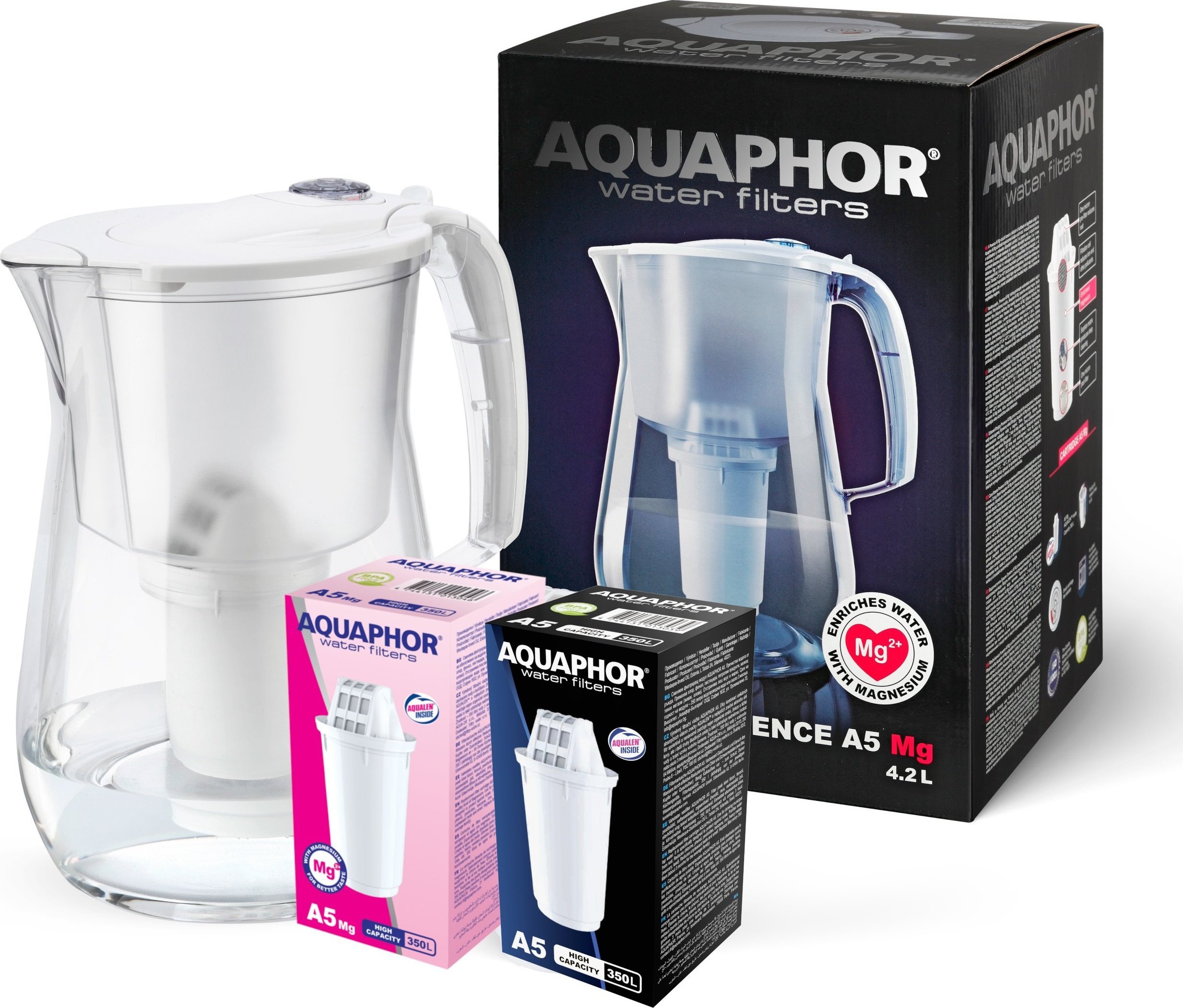 Dzbanek filtrujący Aquaphor DZBANEK FILTRUJĄCY AQUAPHOR PROVENCE + WKŁADY A5 + A5MG MAGNEZ