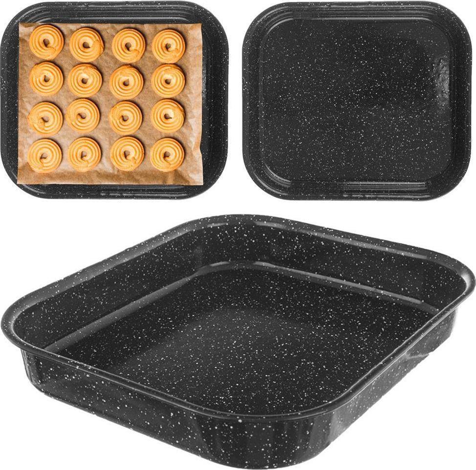 Orion Blacha emaliowana forma do pieczenia ciastek ciasteczek deserów warzyw mięsa 29,5x25,5x4,5 cm