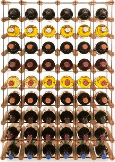 Wamar-Sosenka Regał na wino Stojak na 54 Butelki Szklane/ PET RW-8/ 6x9 Brązowy Metal + Drewno RW-8-6x9-54_O_BR