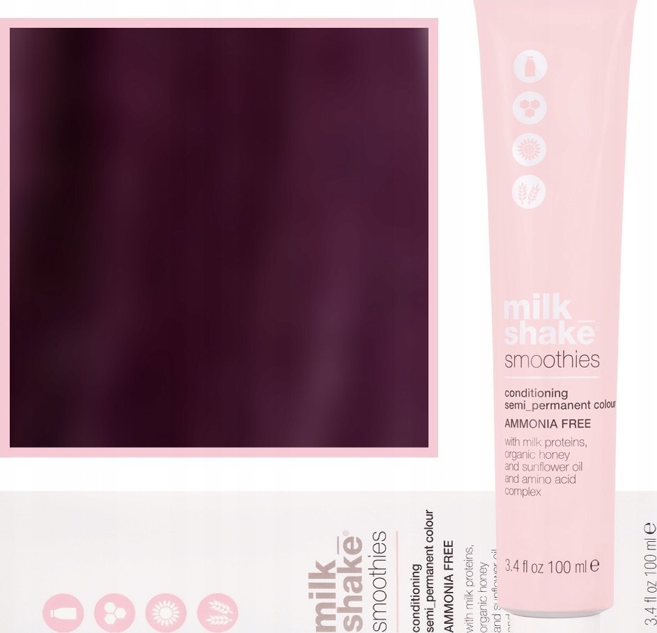 Milk Shake Milk Shake, Smoothies, Ammonia-Free, Semi-Permanent Hair Dye, 5.775VV Light Intense Violet Brown, 100 ml For Women