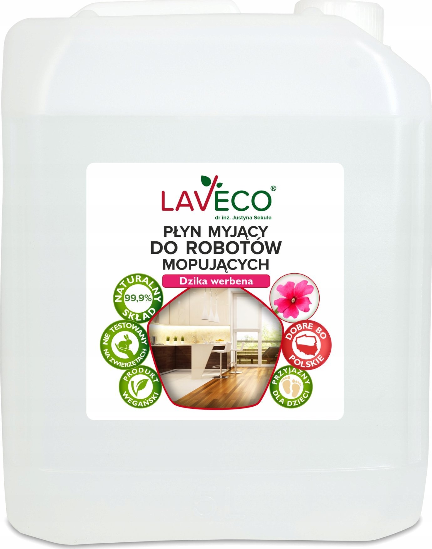 LAVECO Naturalny płyn myjący do robotów mopujących - 5 l - dzika werbena
