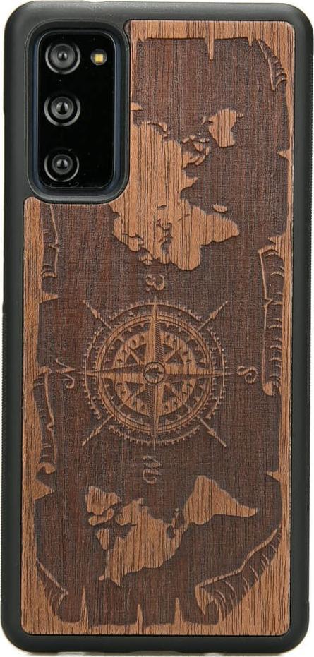 BeWood Drewniane Etui Samsung Galaxy S20 FE RÓŻA WIATRÓW MERBAU