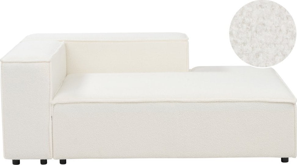 Beliani Szezlong boucle lewostronny biały APRICA