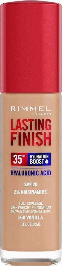 Rimmel Lasting Finish 35H silnie nawilżający i długotrwale kryjący podkład do twarzy z filtrem SPF20 160 Vanilia 30ml