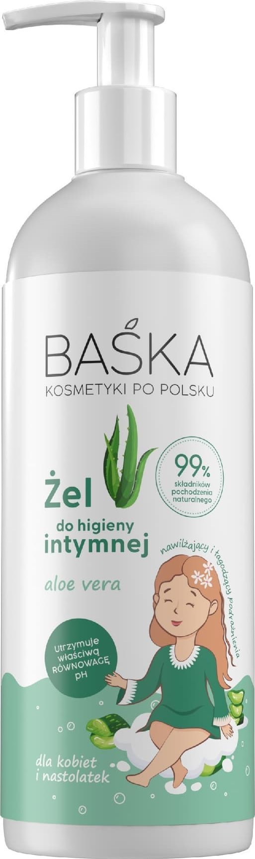 Solverx BAŚKA Żel do higieny intymnej - Aloe Vera 400 ml