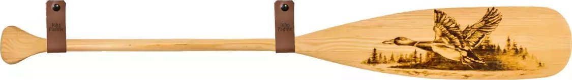 John Paddle Pagaj John Paddle Beavertail Ozdoba Wypalany 110 cm WZ6 ze skórzanymi poziomymi zawieszkami 110 cm