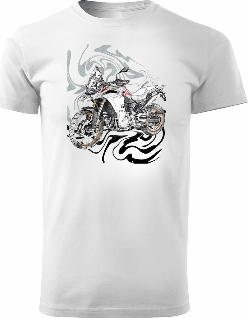 Topslang Koszulka motocyklowa z motocyklem na motor BMW GS F850 męska biała S