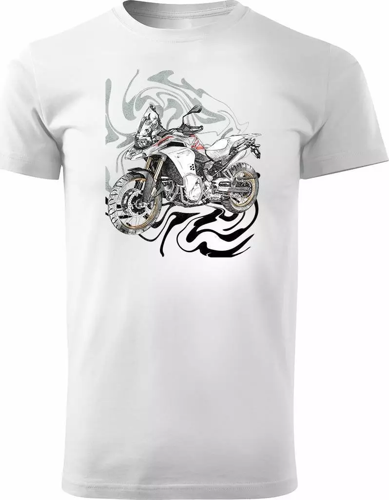 Topslang Koszulka motocyklowa z motocyklem na motor BMW GS F850 męska biała S