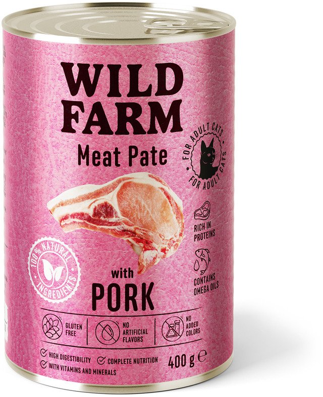 WILD FARM Pate with Pork 400g - bezglutenowa karma dla kota