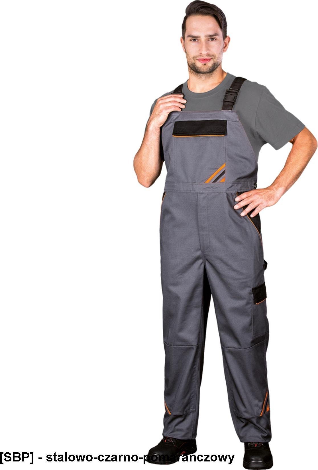 R.E.I.S. PRO-B - SPODNIE OGRODNICZKI - stalowo-czarno-pomarańczowy 60