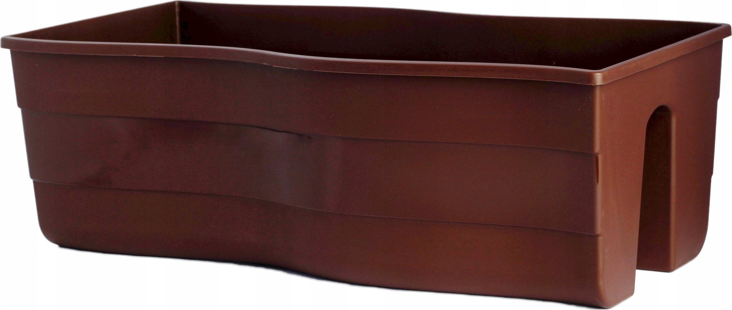 Form-Plastic Doniczka na balustradę, skrzynka balkonowa Wave 2489-013, Kolor Brąz, Form-Plastik, Wymiary 58.5x29x20 cm