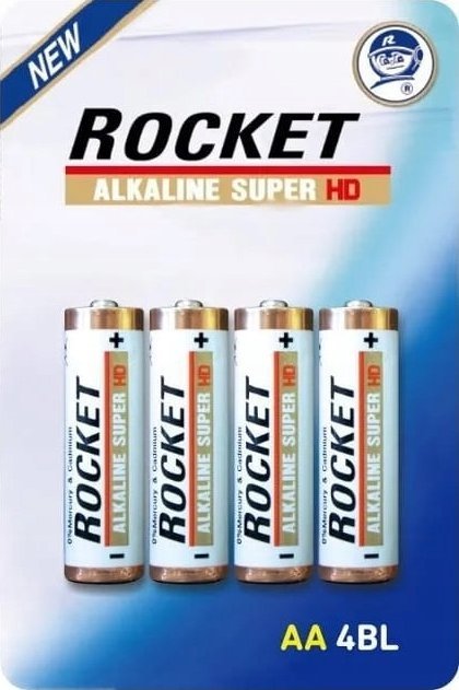 Rocket Alkaline High Drain LR6 AA elementy 4 vnt.