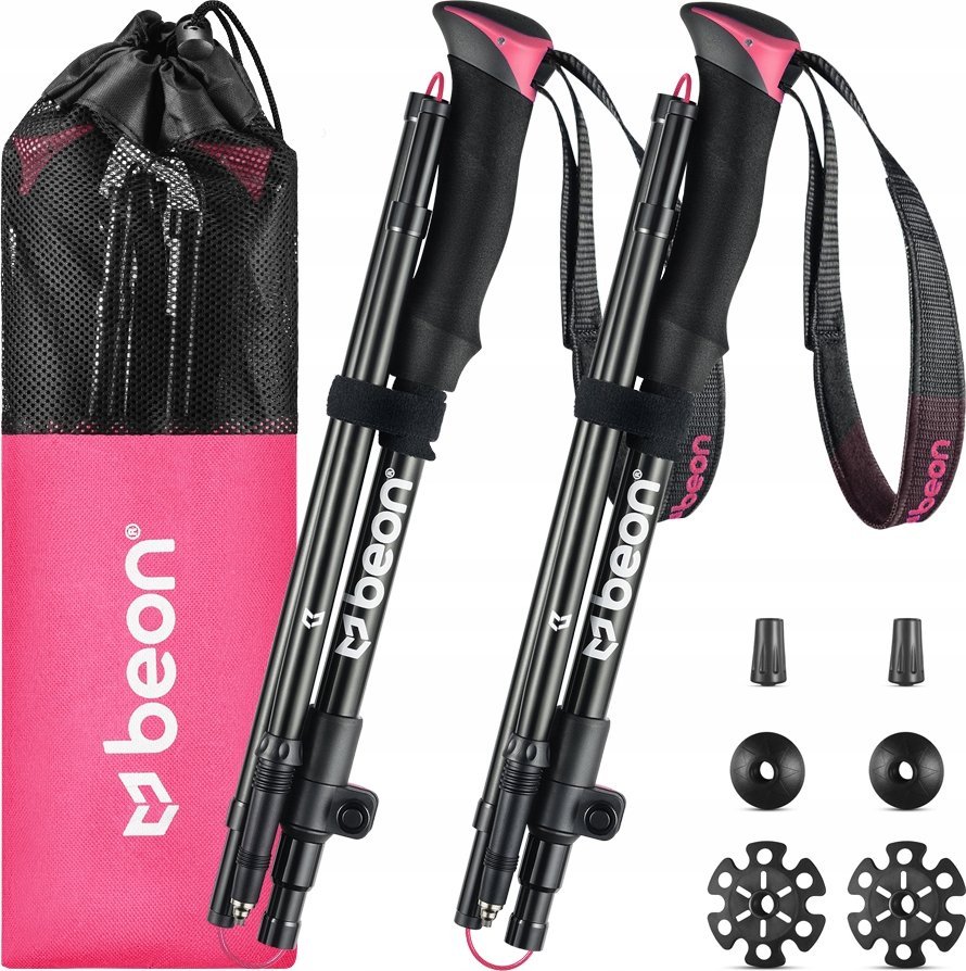 Beon Kije trekkingowe Beon Fold Lite Pink