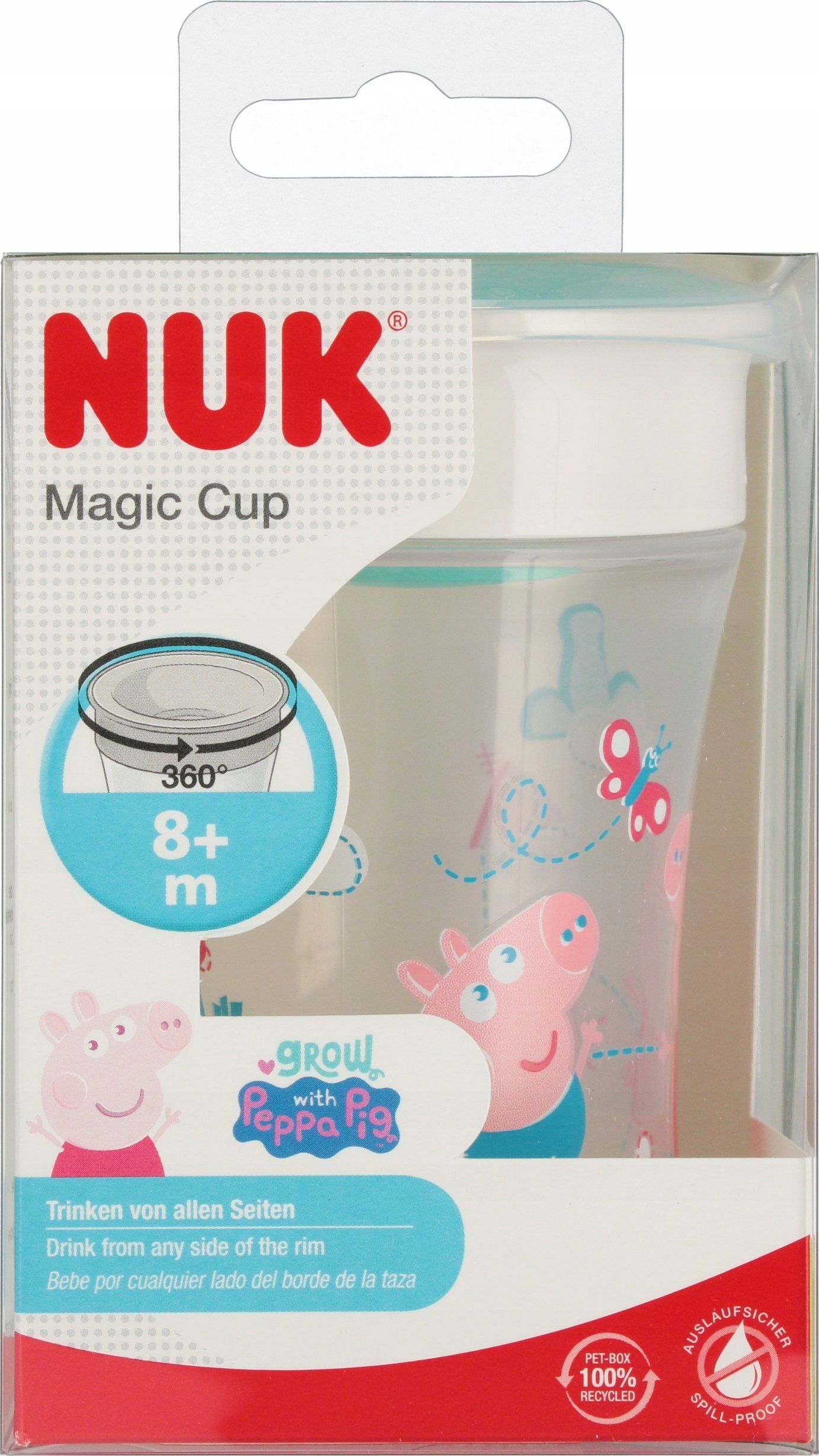 NUK Kubek do picia Peppa pig Magic Cup 230ml, turkusowy