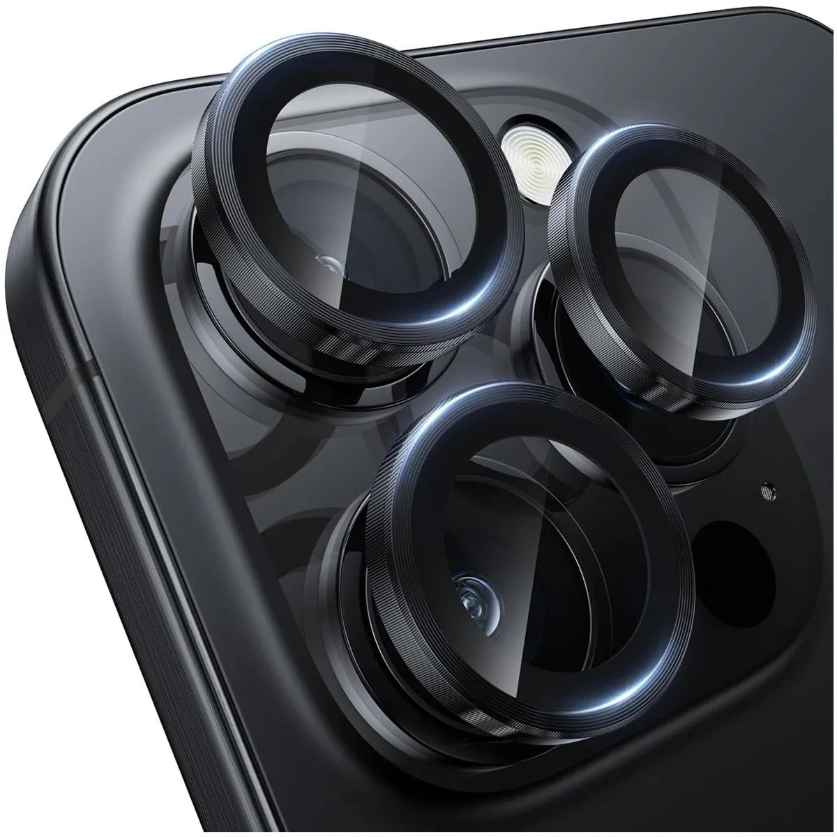 Szkło hartowane Supero nakładka na aparat do iPhone 16/16 Pro Max, czarne