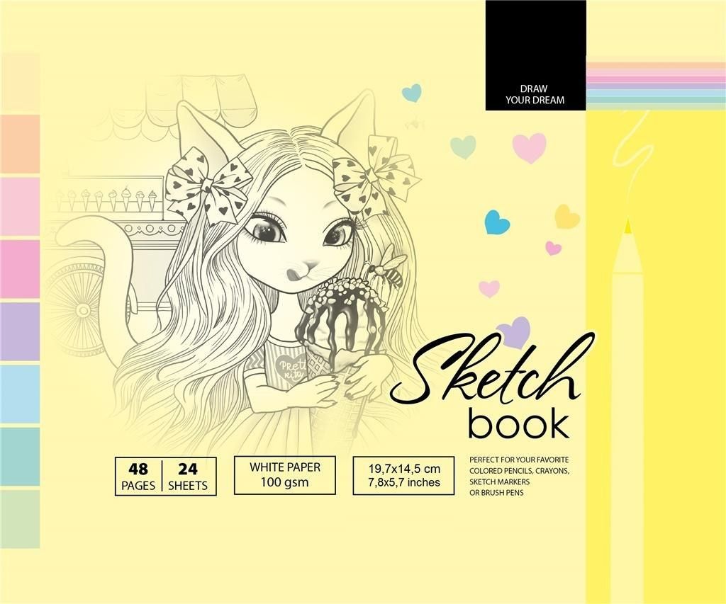 Fresh Szkicownik 14.5x19.7cm 48k żółty