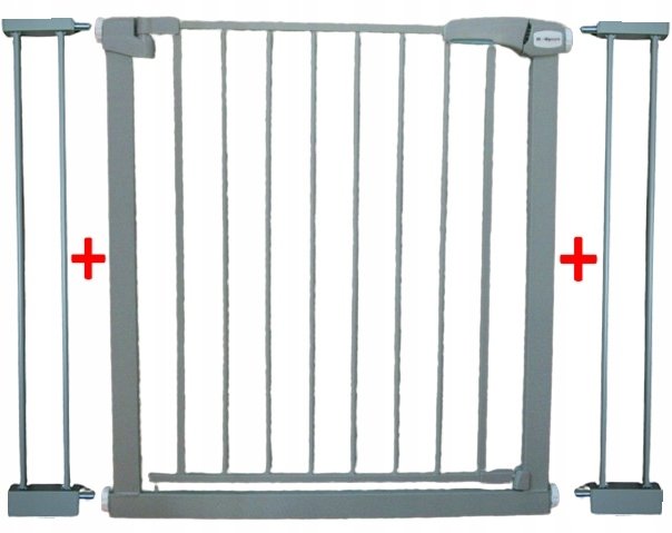 BRAMKA ZABEZPIECZAJĄCA S2 SZARA na schody, drzwi 79-105 cm rozporowa ochronna EDUKAMP