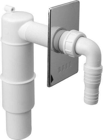 Syfon McAlpine Przyłącze do pralki lub zmywarki podtynkowe z zasyfonowaniem z odejściem 50mm ,maskownica CHROM