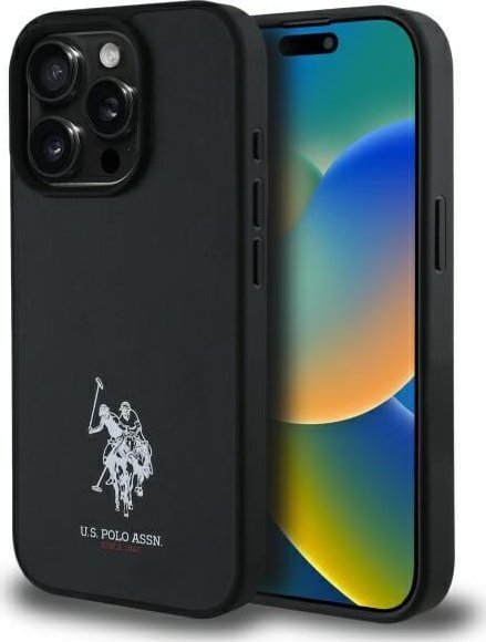 US Polo USHCP15XPGEK iPhone 15 Pro Max 6,7" czarny/black Leather Embroidered DH Color
